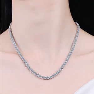 Women’s Classic Moissanite Diamond Studded Conflict Free Tennis Necklace